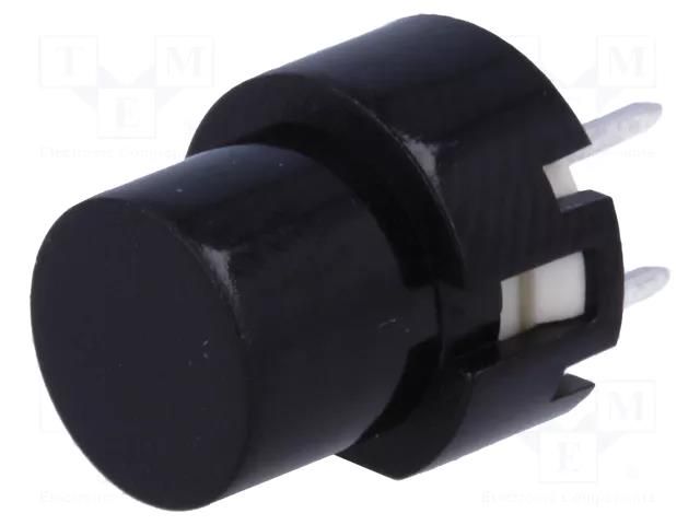 Switch: keypad; Pos: 2; SPST-NO; 0.01A/32VDC; black; THT; 1.3N; round C&K D6R-B