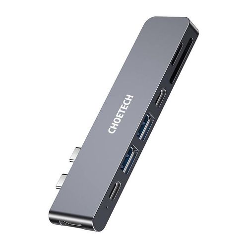 Docking Station Choetech HUB-M14 for Macbook Pro, 7-in-2 USB-C, Thunderbolt 3 (silver), Choetech HUB-M14