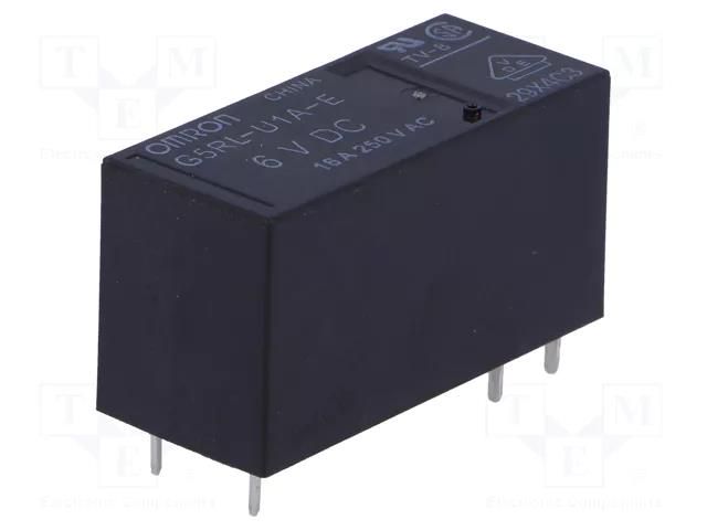 Relay: electromagnetic; SPST; Ucoil: 6VDC; Icontacts max: 16A; PCB OMRON Electronic Components G5RL-U1A-E-6DC