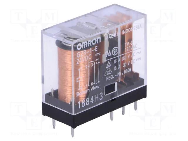 Relay: electromagnetic; SPDT; Ucoil: 24VDC; Icontacts max: 16A OMRON Electronic Components G2R-1-E-24DC