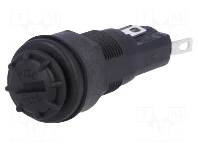 Fuse holder; 5x20mm; 250V; on panel; black; UL94V-0; polyester BULGIN FX0462