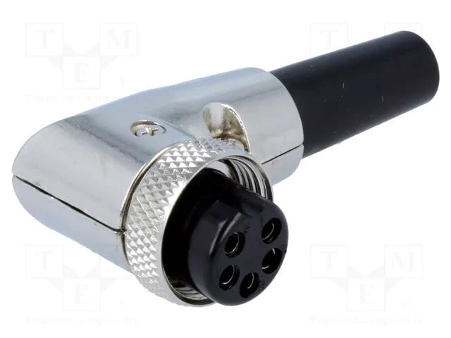 Connector: microphone; plug; female; PIN: 5; for cable; angled 90° CLIFF FC684225R