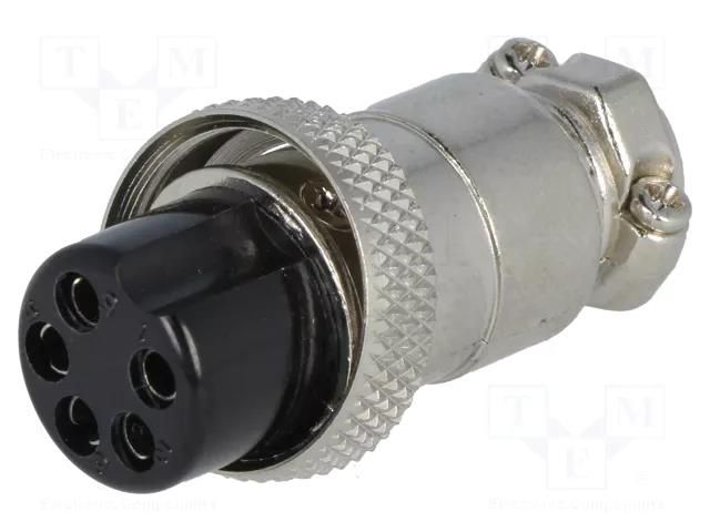 Connector: microphone; plug; female; PIN: 5; for cable; straight CLIFF FC684215