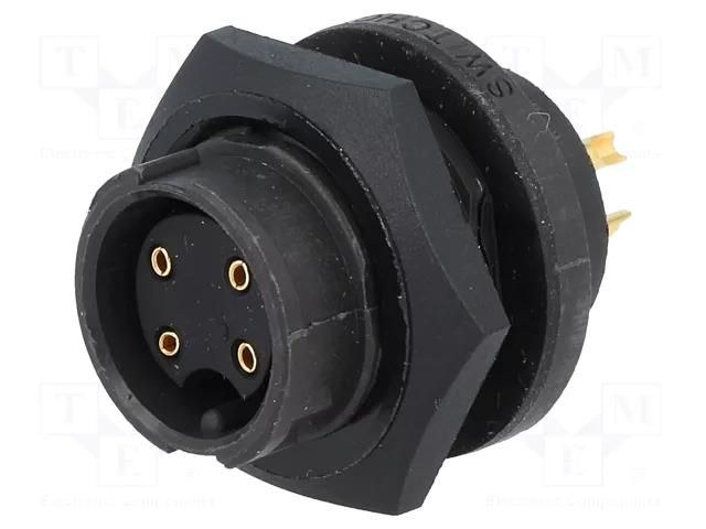 Connector: circular; EN3; socket; female; soldering; PIN: 4; 3A SWITCHCRAFT EN3P4F