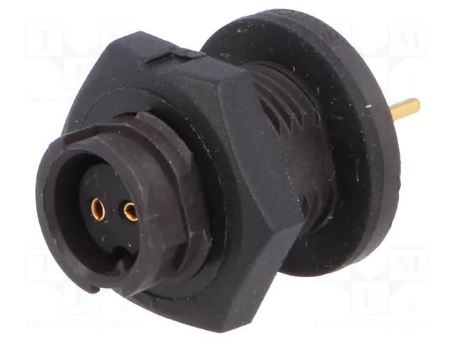 Connector: circular; socket; female; 7A; 250V; PIN: 2; EN2; THT; IP68 SWITCHCRAFT EN2P2F20P