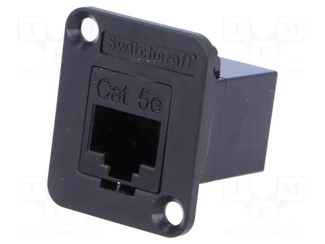 Coupler; EH; Cat: 5e; RJ45 socket,both sides; Holes pitch: 19x24mm SWITCHCRAFT EHRJ45P5E