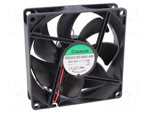 Fan: DC; axial; 12VDC; 92x92x25mm; 67.15m3/h; 28dBA; ball; Len: 300mm SUNON EE92251B3-A99