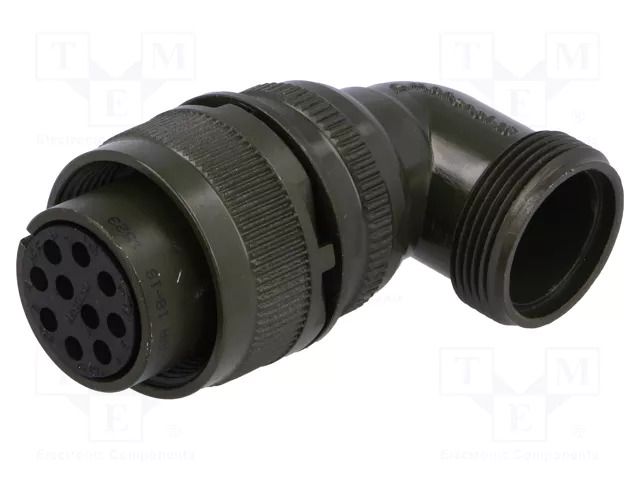 Connector: circular; plug; for cable; PIN: 10; female; soldering AMPHENOL DS3108A18-1S