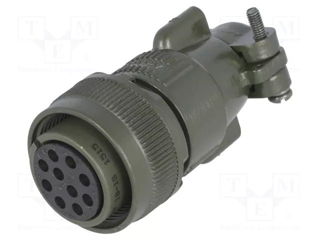 Connector: circular; plug; for cable; PIN: 10; female; soldering AMPHENOL DS3106F18-1S