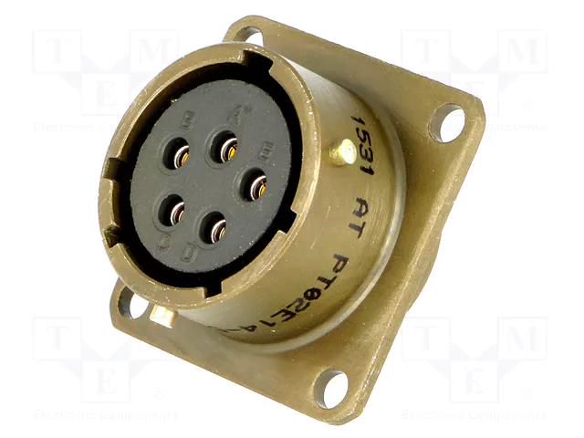 Connector: circular; socket; PIN: 5; female; soldering; PT/451; 600V AMPHENOL PT02E14-5S