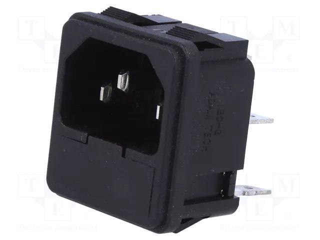 Connector: AC supply; socket; male; 10A; C14 (E); IEC 60320; 5x20mm ADAM TECH IEC-G-2