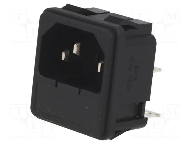 Connector: AC supply; socket; male; 10A; C14 (E); IEC 60320; 5x20mm ADAM TECH IEC-G-1