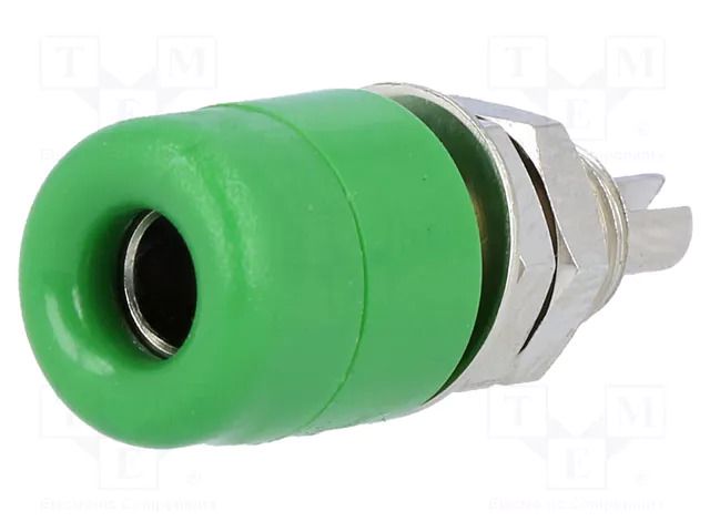 Connector: 4mm banana; socket; 32A; 60VDC; green; nickel plated SCHÜTZINGER IBU401-GN