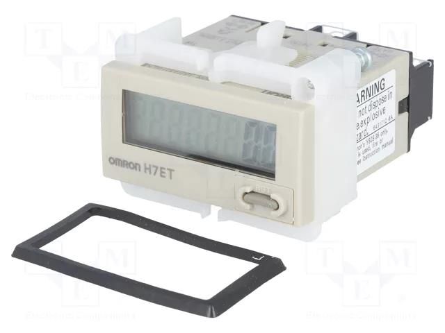 Counter: electronical; with access lock; working time; LCD OMRON H7ET-NFV