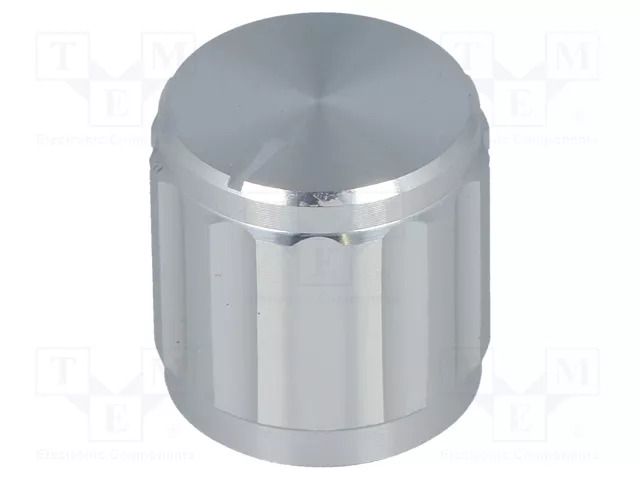 Knob; with pointer; aluminium; Øshaft: 6.35mm; Ø15x15mm; silver SR PASSIVES GS6.4-15X15