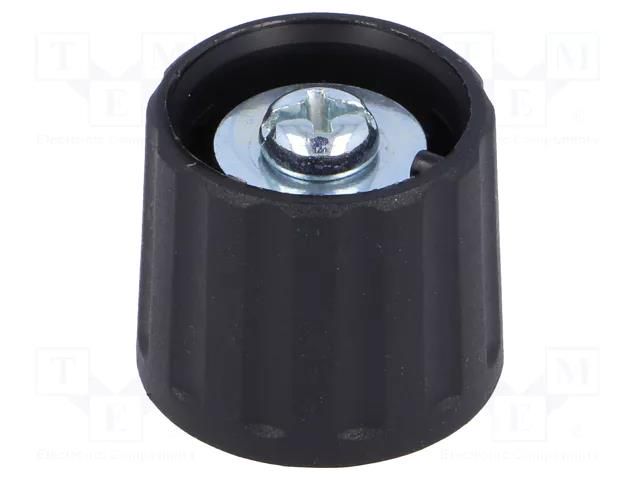 Knob; polyamide; Øshaft: 6mm; black; clamp mechanism with screw RITEL G21GM-B