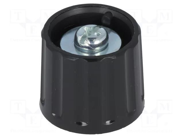 Knob; polyamide; Øshaft: 6mm; Ø21x17.5mm; black; Shaft: smooth RITEL G21G-B