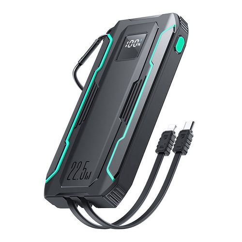 Powerbank Joyroom JR-L017 10000mAh, 22.5W, with Lightning + USB-C cable (black), Joyroom JR-L017