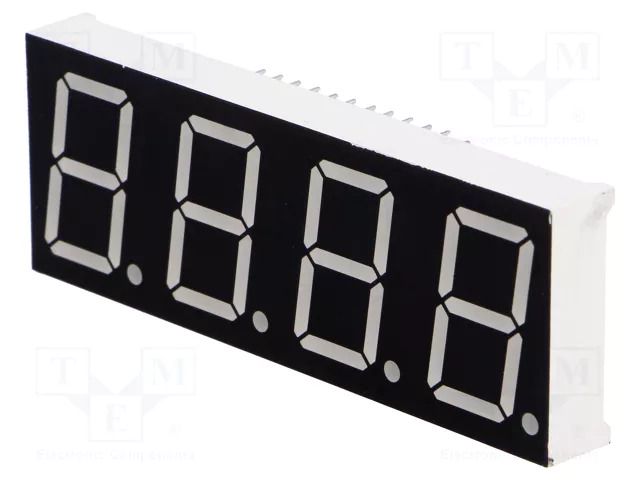 Display: LED; 7-segment; 20.32mm; 0.8"; No.char: 4; red; 11mcd WENRUN LFD080AUE-103A