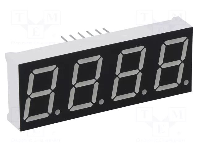Display: LED; 7-segment; 14.22mm; 0.56"; No.char: 4; green; 5.2mcd WENRUN LFD056BAG-101