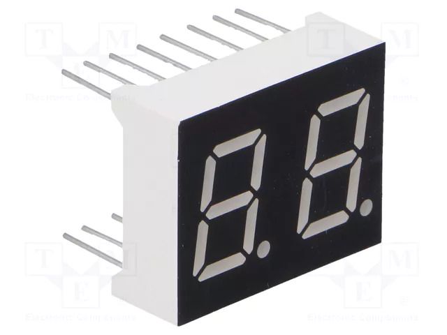 Display: LED; 7-segment; 10.16mm; 0.4"; No.char: 2; green; 4mcd WENRUN LDD040BAG-101