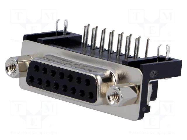 Connector: D-Sub; PIN: 15; socket; female; angled 90°; THT; UNC 4-40 AMPHENOL COMMUNICATIONS SOLUTIONS L77SDA15S1ACH