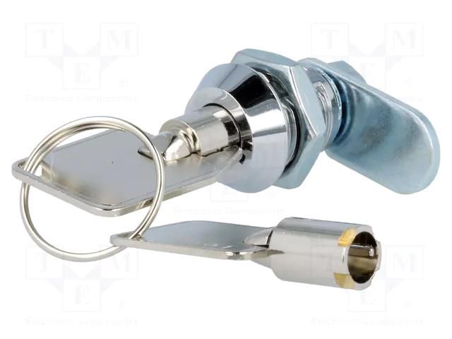 Switch: key switch; Stabl.pos: 2; Cutout: Ø12mm; Key: round; 90° NINIGI KS-40