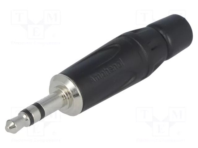 Connector: Jack 3,5mm; plug; male; stereo; ways: 3; straight; black AMPHENOL KS3PB