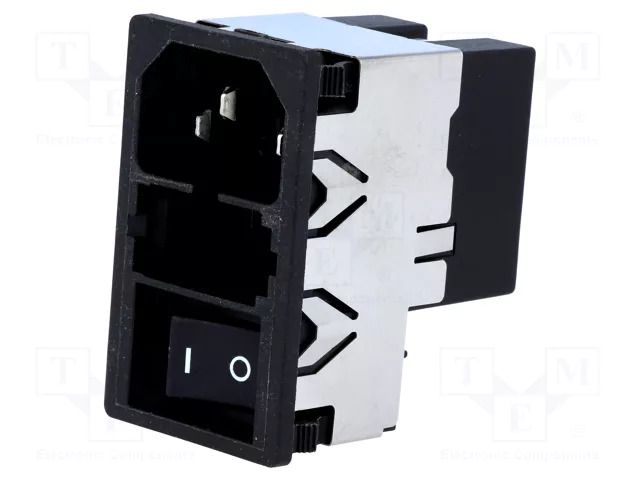 Connector: AC supply; socket; male; 2A; 250VAC; C14 (E); KMF SCHURTER KMF1.1121.11