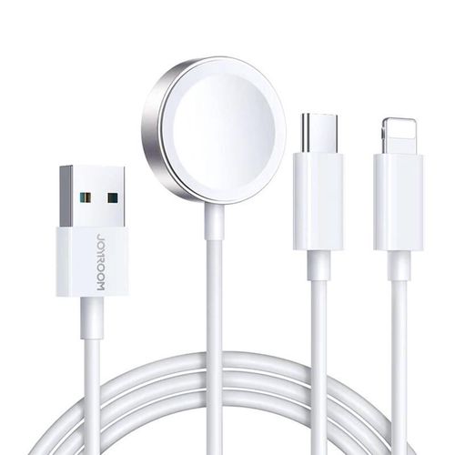 Apple Watch Magnetic Charger Joyroom S-IW008 Lightning + USB-C 5V 1.2m (White), Joyroom S-IW008