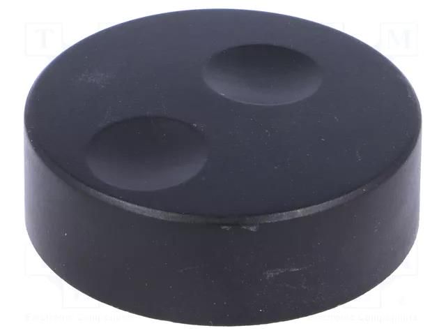 Knob; without pointer; plastic; Øshaft: 6mm; Ø39.6x13.5mm; black CLIFF K18B-50