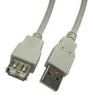 USB CABLE, 2.0 TYPE A PLUG-RCPT, 2M 2490