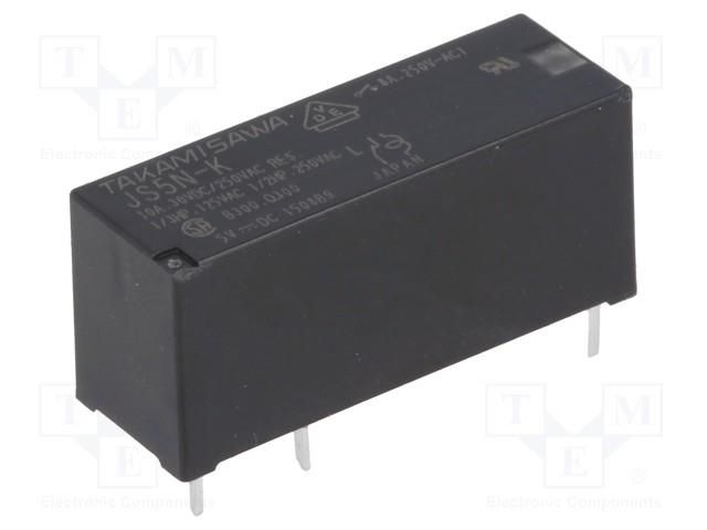Relay: electromagnetic; SPDT; Ucoil: 5VDC; 8A; 8A/250VAC; 8A/24VDC FCL Components JS-5N-K