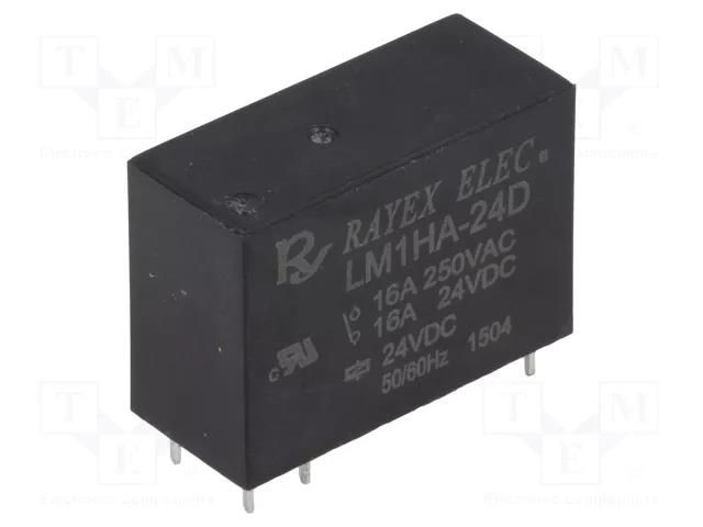 Relay: electromagnetic; SPST-NO; Ucoil: 24VDC; Icontacts max: 16A Recoy/RAYEX ELECTRONICS LM1HA-24D