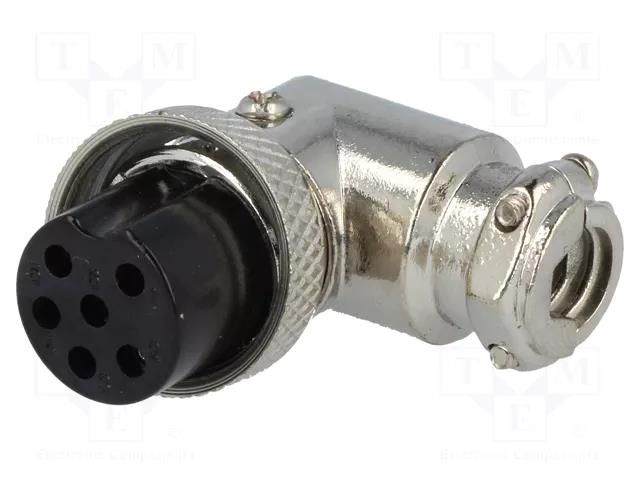 Connector: microphone; plug; female; PIN: 6; for cable; angled 90° NINIGI MIC356