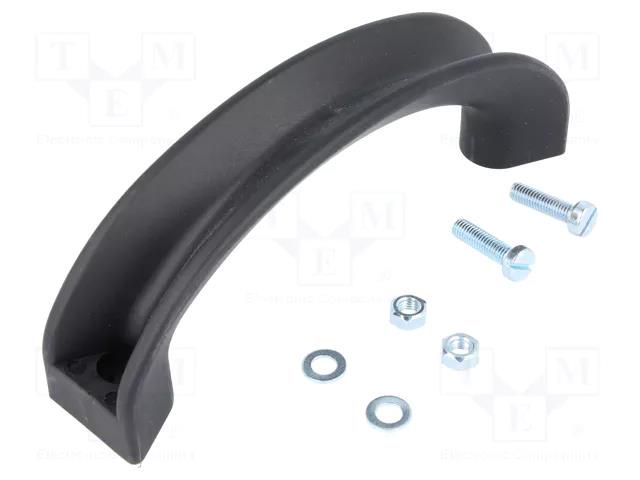 Holder; polyamide; black; H: 50mm; L: 140mm; W: 15mm; handle MENTOR MR-3212.1200