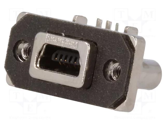 Connector: USB B mini; socket; MUSB; THT; PIN: 5; angled 90°; IP67 AMPHENOL COMMUNICATIONS SOLUTIONS MUSB-B151-34