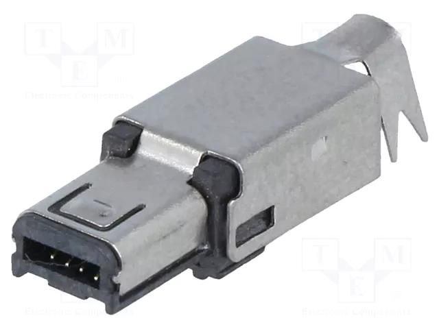 Connector: USB mini Hirose; plug; soldering; PIN: 4; ways: 4; 500mA CONNFLY MUSB-W4P