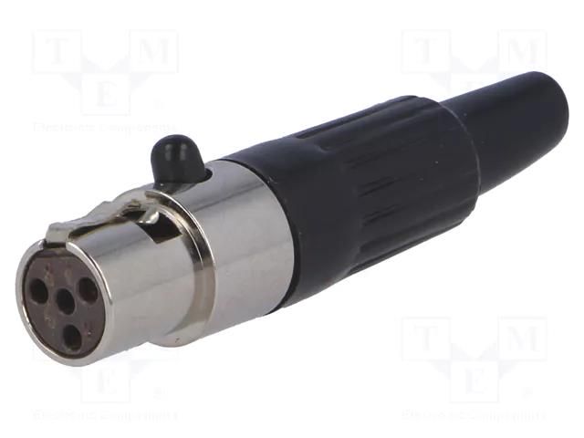 Connector: XLR mini; plug; female; PIN: 4; for cable; soldering NINIGI MXLR-4G