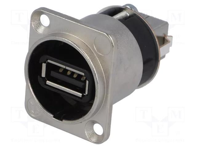 Adapter; USB A socket-front,USB B socket-back; USB 2.0; 19x24mm NEUTRIK NTR-NAUSBW