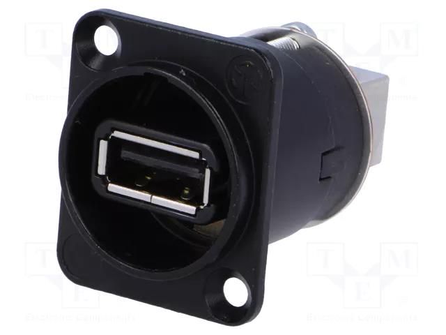 Adapter; USB A socket-front,USB B socket-back; USB 2.0; 19x24mm NEUTRIK NTR-NAUSBWB