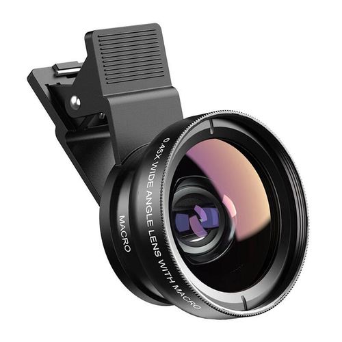 Mobile lens APEXEL APL-0.45XWM 0.45x wide angle+12.5x macro lens (black), APEXEL APL-0.45XWM