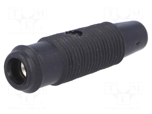 Connector: 4mm banana; adapter; black; banana 4mm socket SCI R8-C107-B