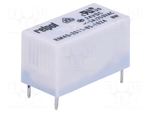 Relay: electromagnetic; SPDT; Ucoil: 24VDC; 5A; 5A/250VAC; 5A/30VDC RELPOL RM40-P-24