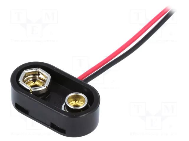 6F22 connector; 6F22,6LR61; Batt.no: 1; cables; 150mm COMF SBS-ER