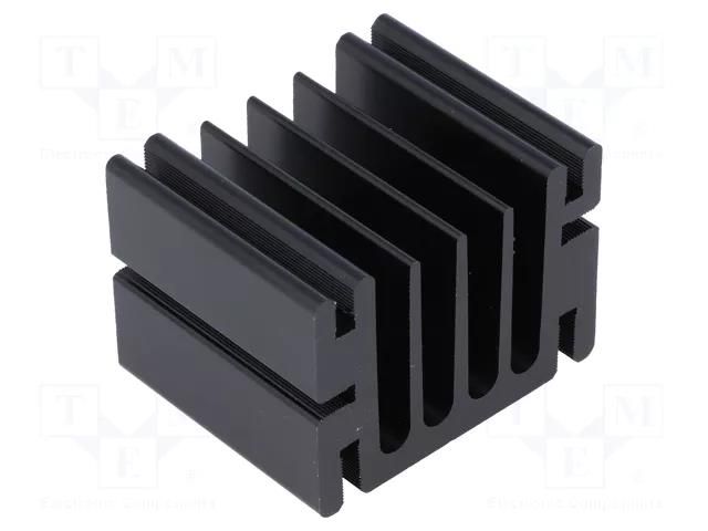 Heatsink: extruded; TO220; black; L: 37.5mm; W: 46mm; H: 33mm; screw FISCHER ELEKTRONIK SK68-37SA