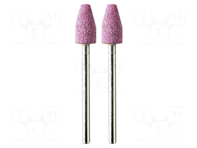 Grindingstone; Ø: 8mm; Ø: 3mm; 2pcs; aluminium oxide; Bit len: 15mm PG MINI PG-M2205