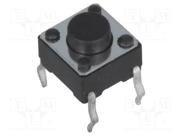 Microswitch TACT; SPST-NO; Pos: 2; 0.05A/12VDC; THT; none; 2.5N NINIGI TACT-65R-F