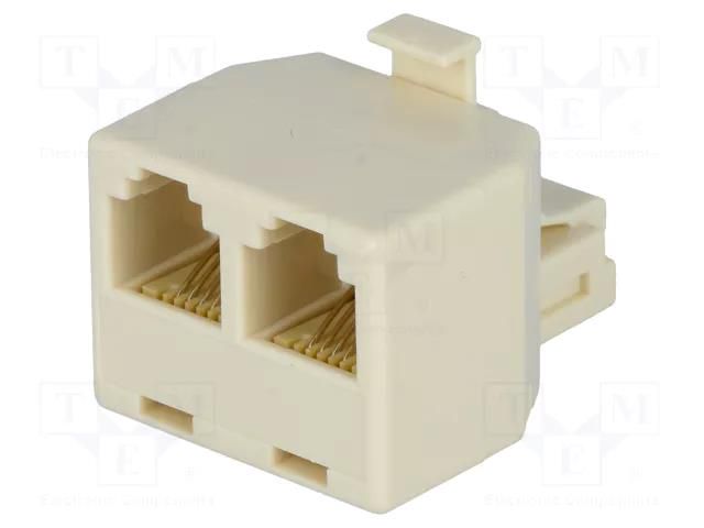 Splitter; 6p4c; RJ11 socket x2,RJ11 plug NINIGI TEL-0007