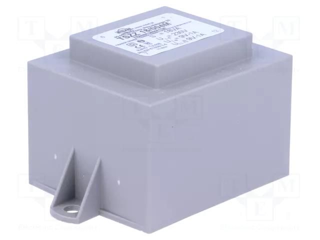 Transformer: encapsulated; 18VA; 230VAC; 9V; 9V; 1A; 1A; PCB; IP00 INDEL TSZZ15/2X9V